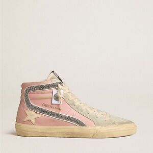 Golden Goose slide Classic Leather sneakers. New in Box. Pink White Black 40